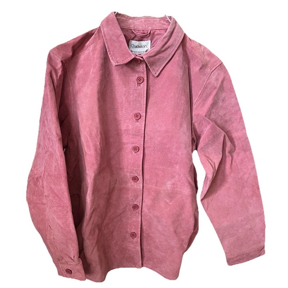NWT Chadwick's Women's Pink Suede Leather Jacket Size M MSRP $149.99